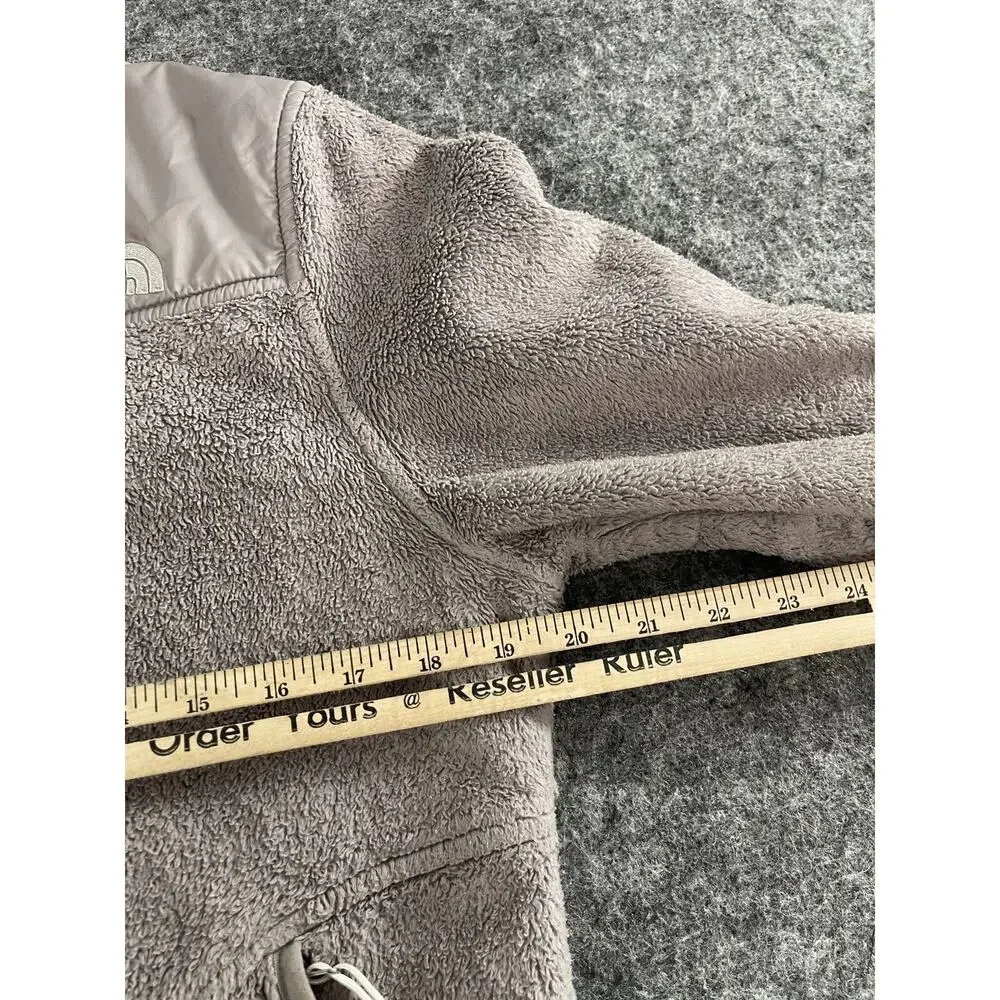 The North Face Jacket Womens Medium Gray Hooded Fleece Full Zip Pockets N19